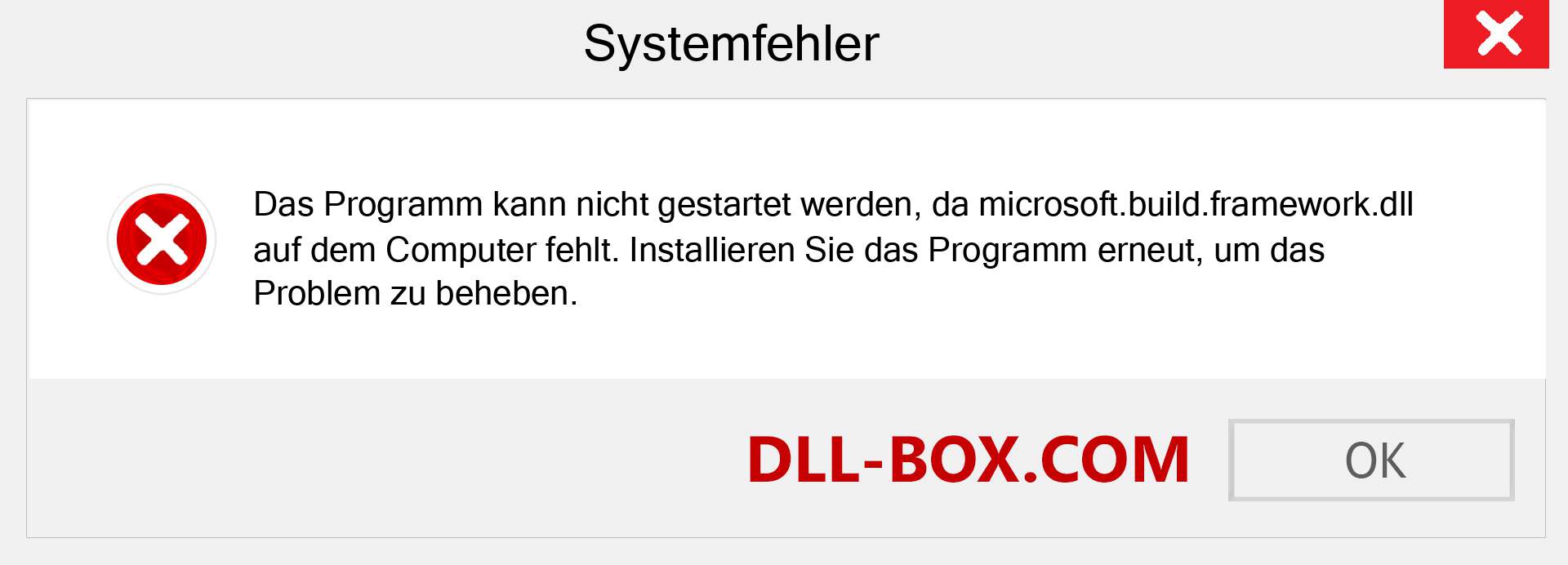 microsoft.build.framework.dll-Datei fehlt?. Download für Windows 7, 8, 10 - Fix microsoft.build.framework dll Missing Error unter Windows, Fotos, Bildern